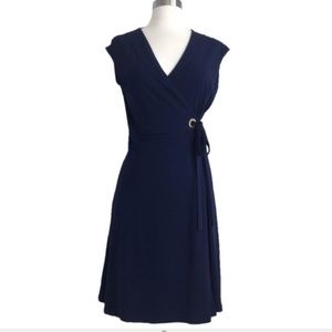 Ivanka Trump Navy Wrap Dress | Size M